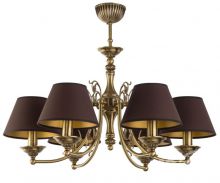 Casamia żyrandol 6x40W E14 mosiądz patynowany + abażur